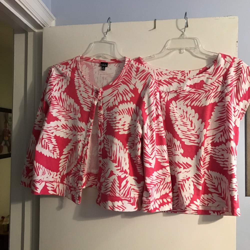 Rafaella cardigan and matching top. XL.