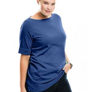Plus size boat neck tee