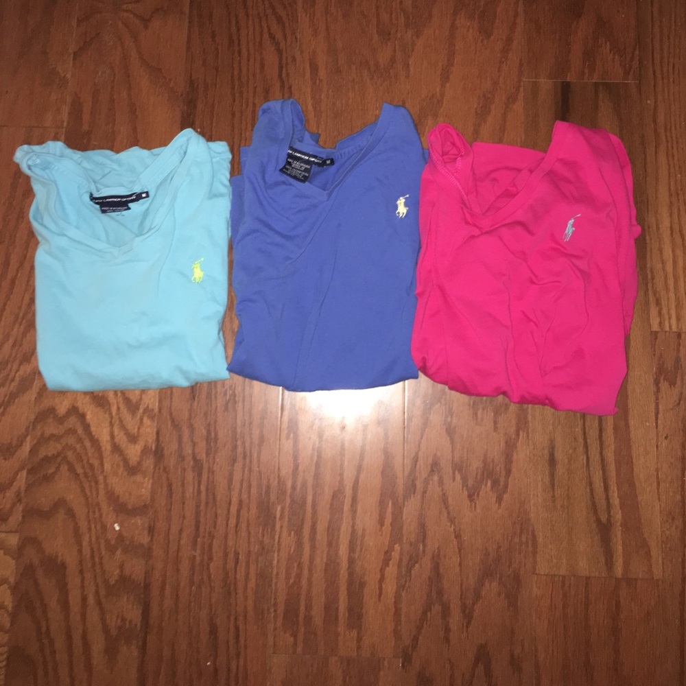 three polo shirts