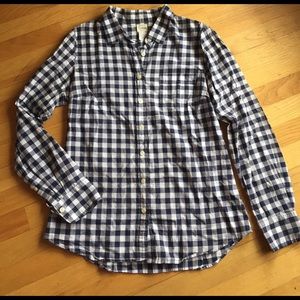 JCREW Navy/White Gingham Button down