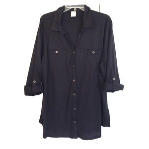 Knit button down shirt