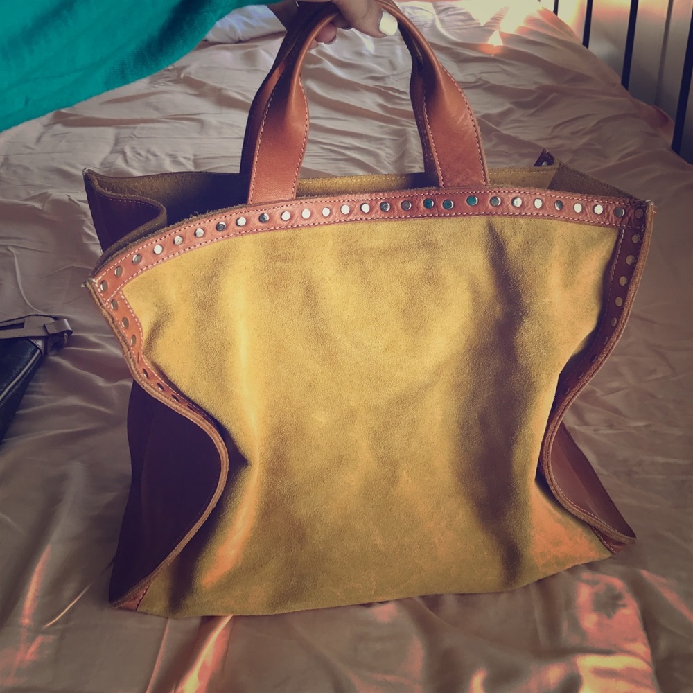 Boho suede leather bag