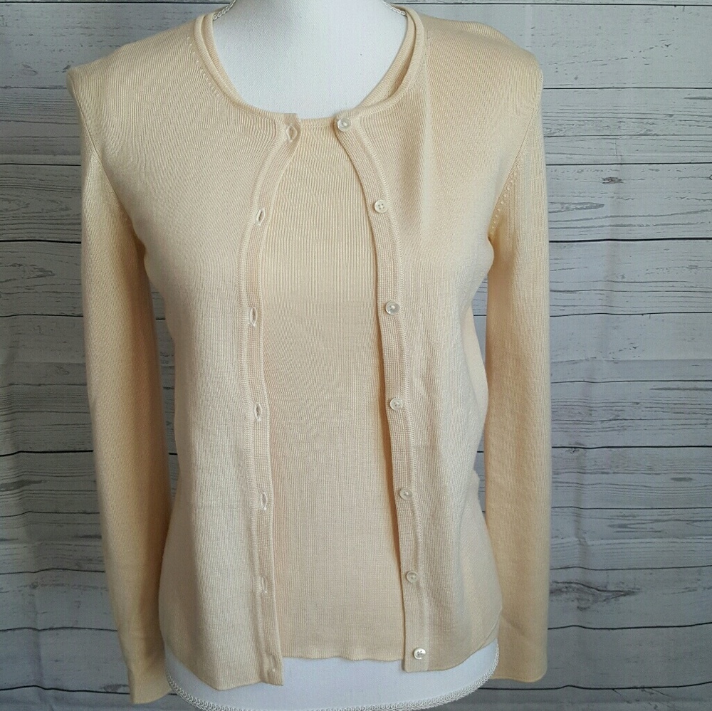 Henri Bendel Size M Cardigan Sweater with Shirt