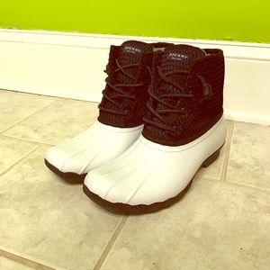 Sperry Black & White Waterproof Boots