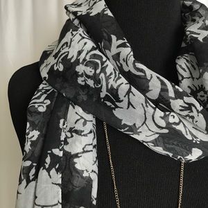 J. Crew Accessories - J.Crew black gray lightweight fringe scarf NWOT J. Crew Accessories - J.Crew black gray lightweight fringe scarf NWOT