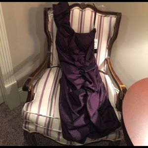 Fabulous Eggplant Color One Shoulder Dress