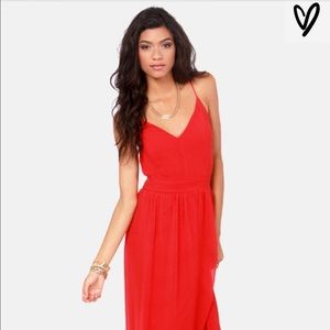 Lulu's coral maxi dress