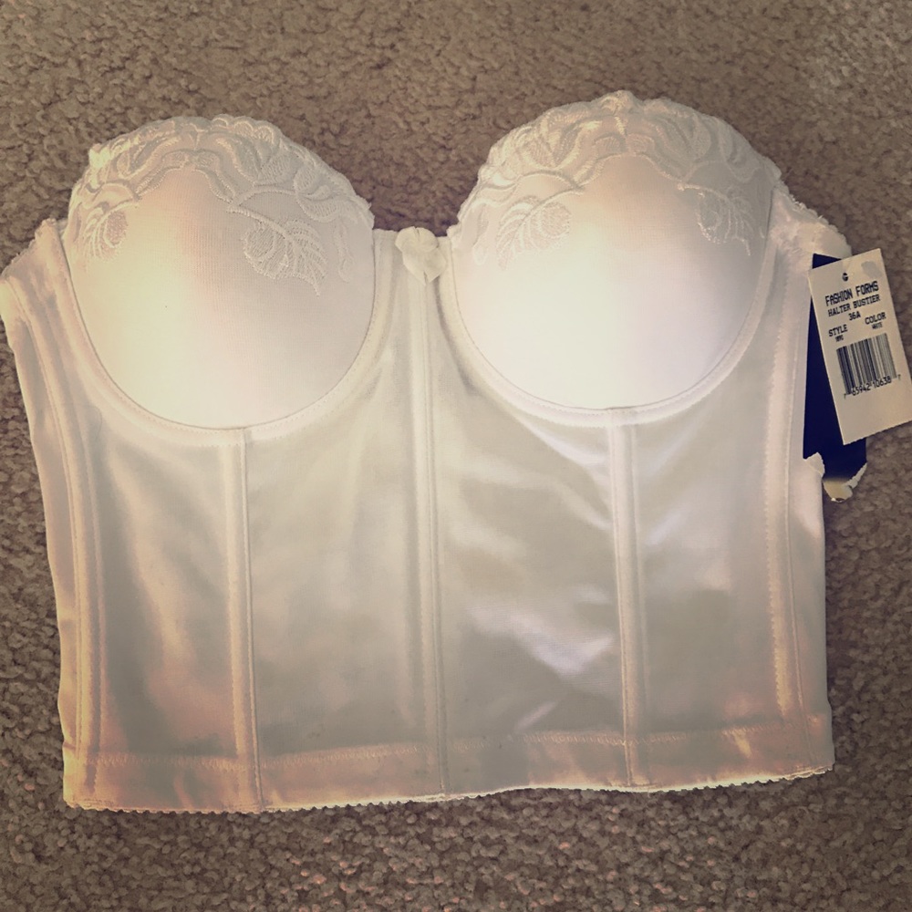 NWT White Bustier strapless bra