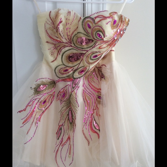 grace karin Dresses & Skirts - White, peacock cocktail dress