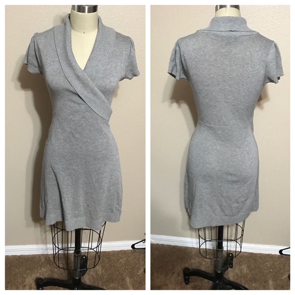 Gray sweater dress