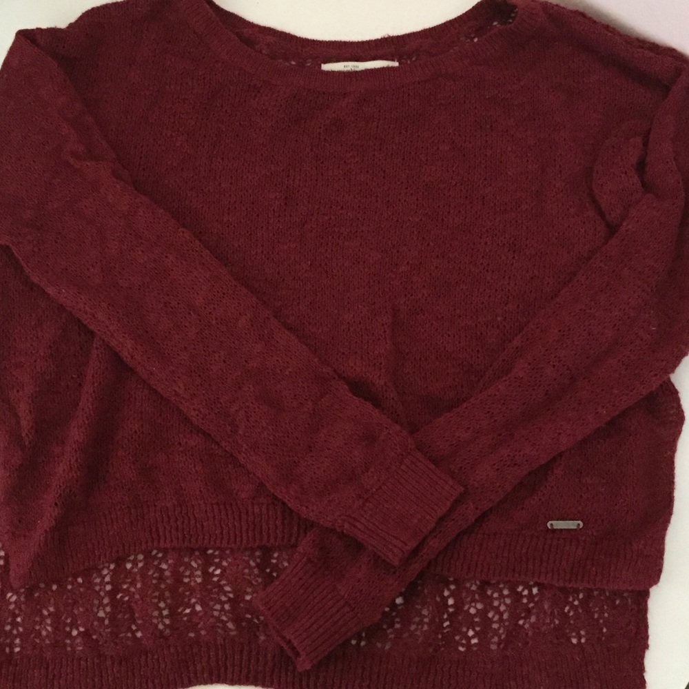 Abercrombie Burgundy Knit Sweater size s