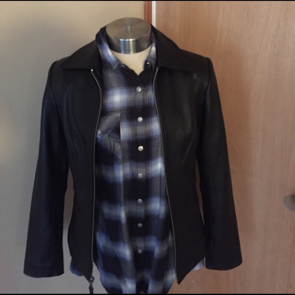 XS True Religion Plaid blue Georgia shirt snap