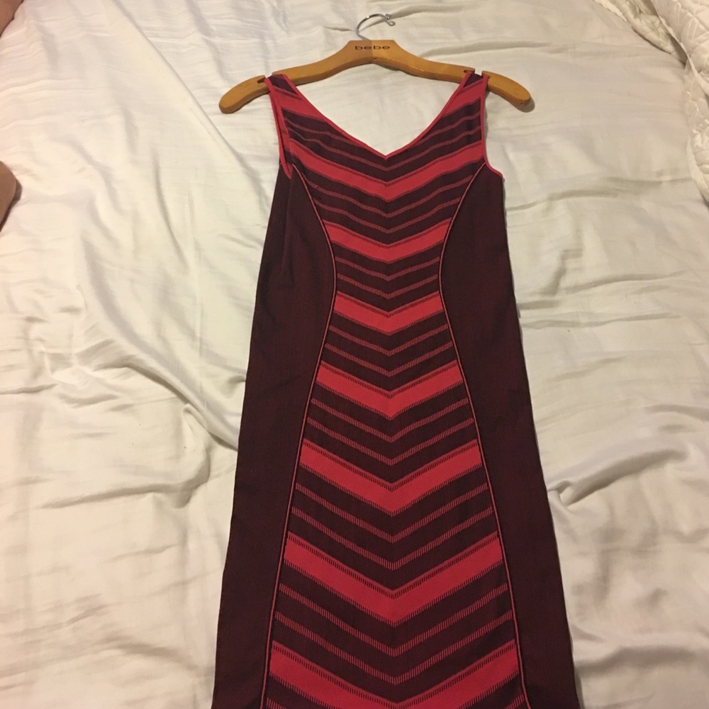 BeBe Black and Red Bodycon Dress