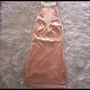 Glamour velvet rhinestone choker dress