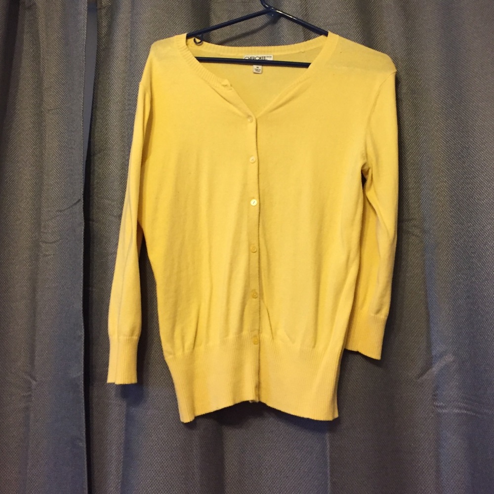 Yellow cardigan