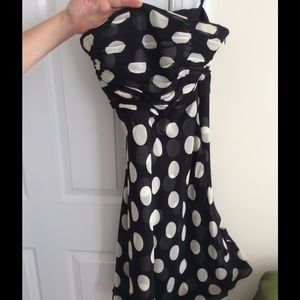 Polka dot black and white Ann Taylor dress