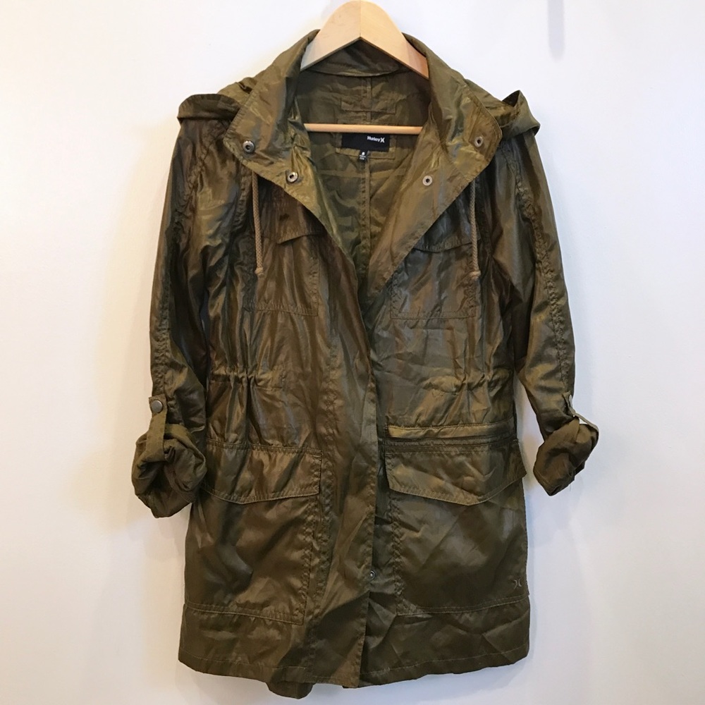 EUC Green Hurley Windbreaker