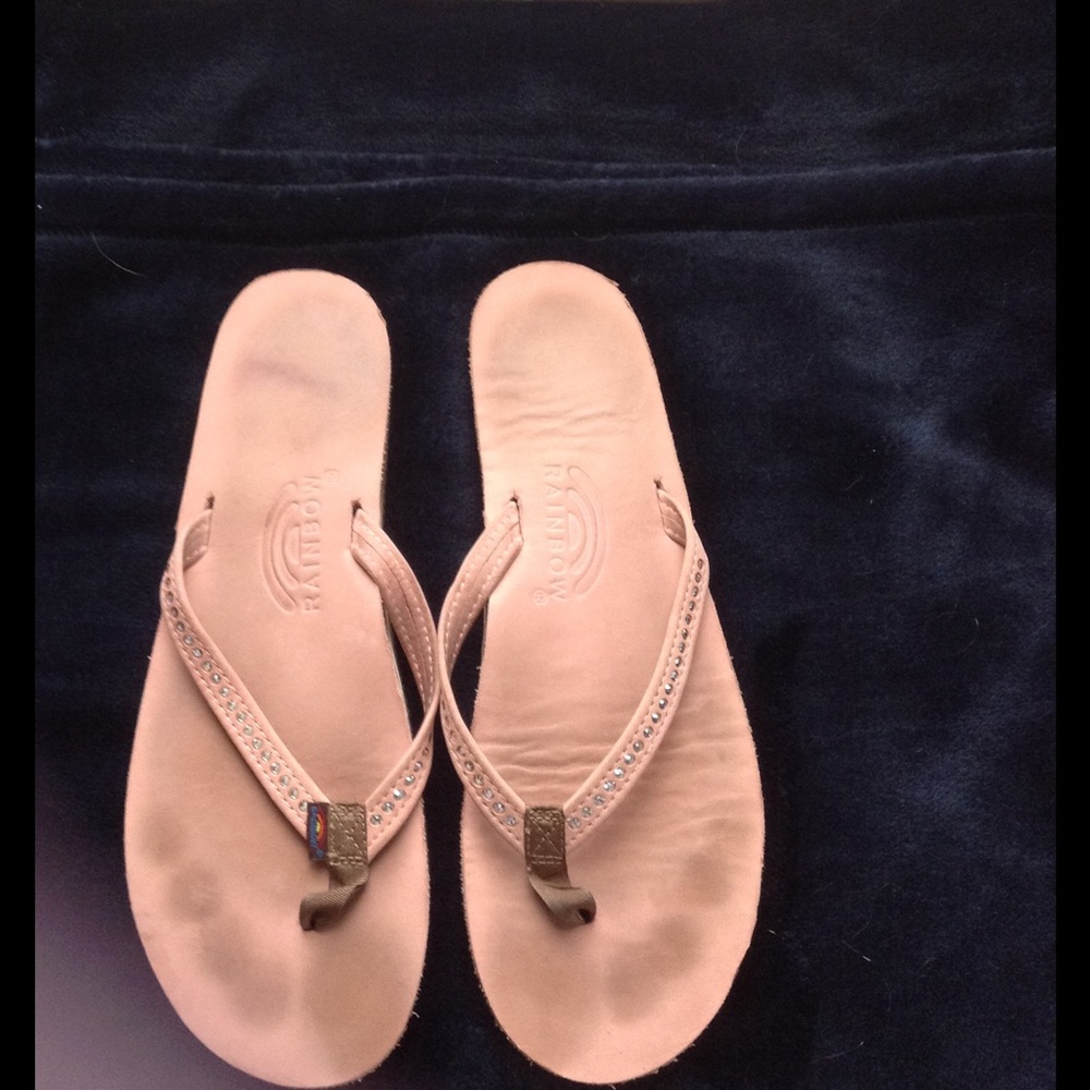 Pink Rhinestone Rainbow Sandals