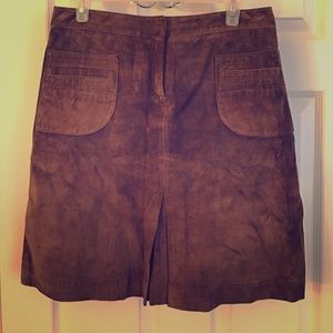 Lilly Pulitzer Brown Pig Suede Skirt