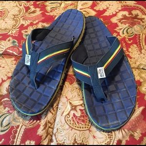 Bob Marley blue flip flops