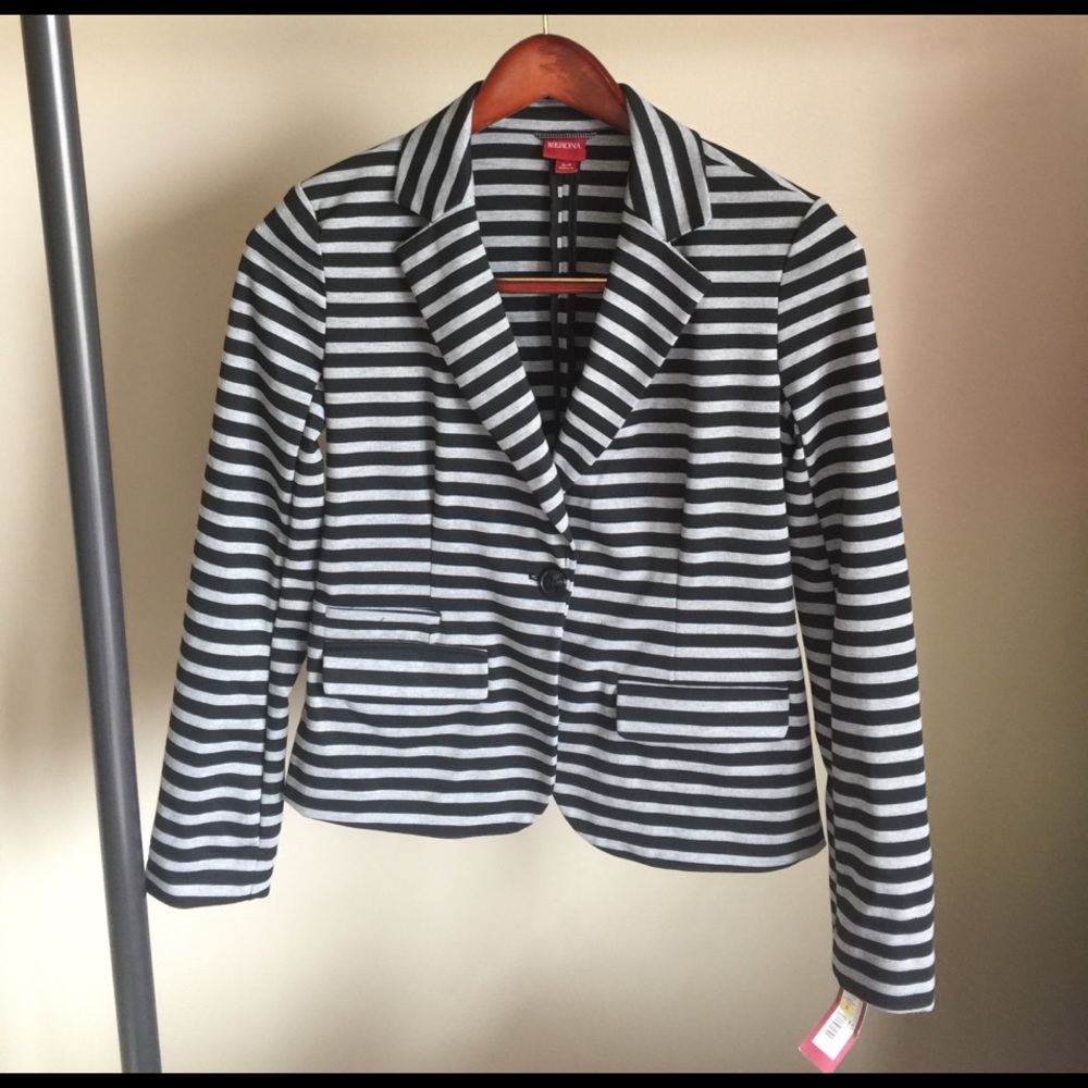 NWT Heather Stripe Cotton Blazer Size Small