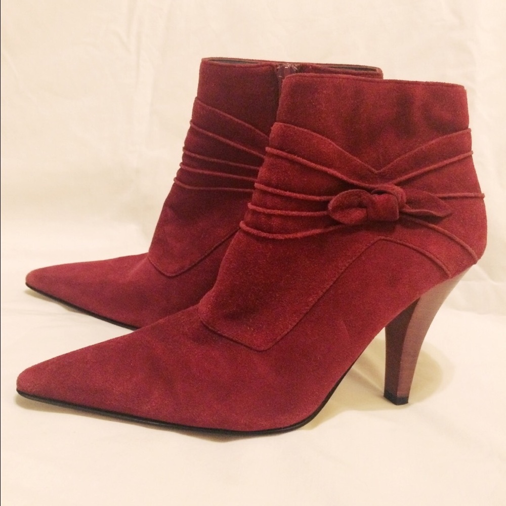 Red Suede Booties
