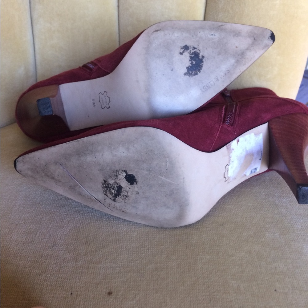 Red Suede Booties - Picture 3 of 5