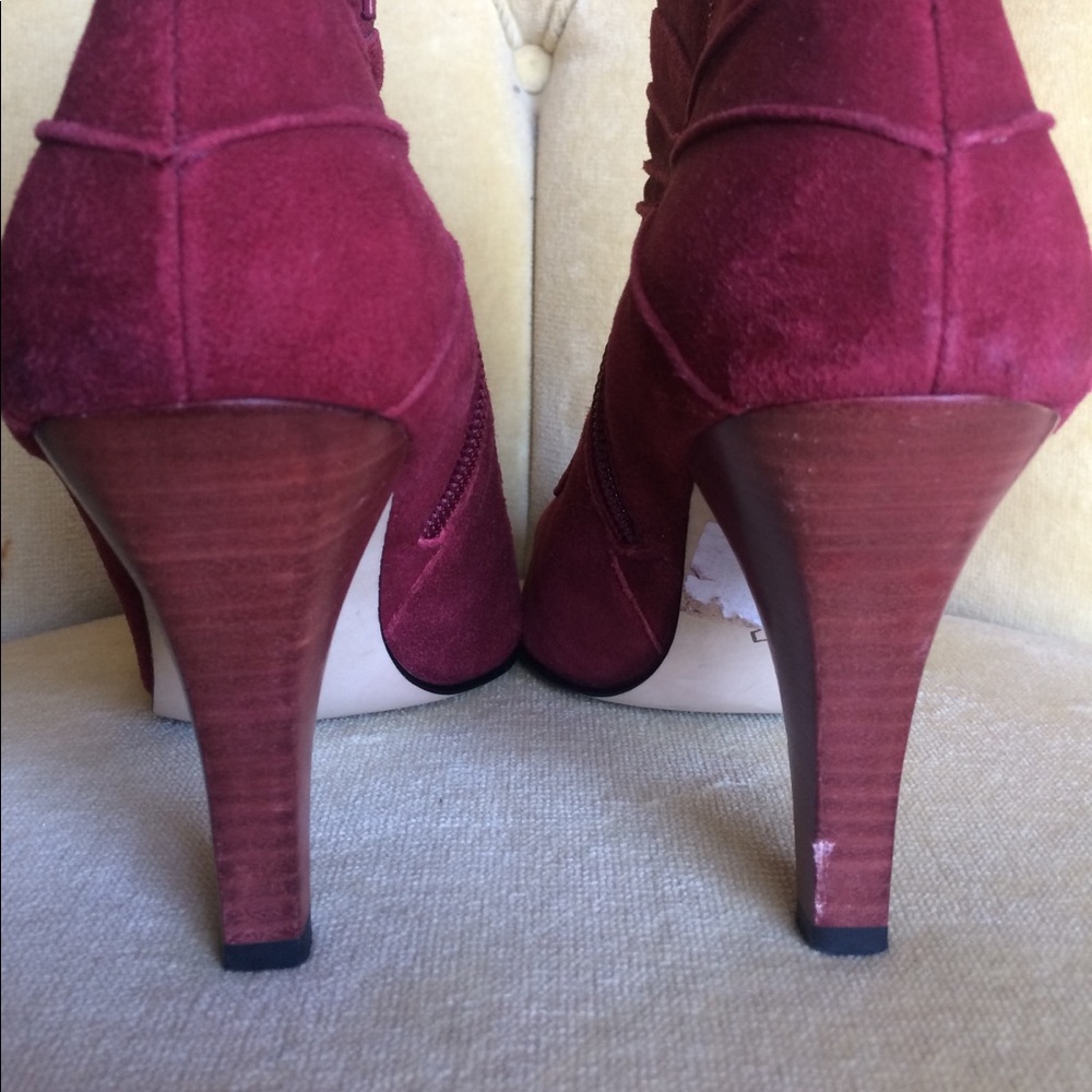 Red Suede Booties - Picture 4 of 5
