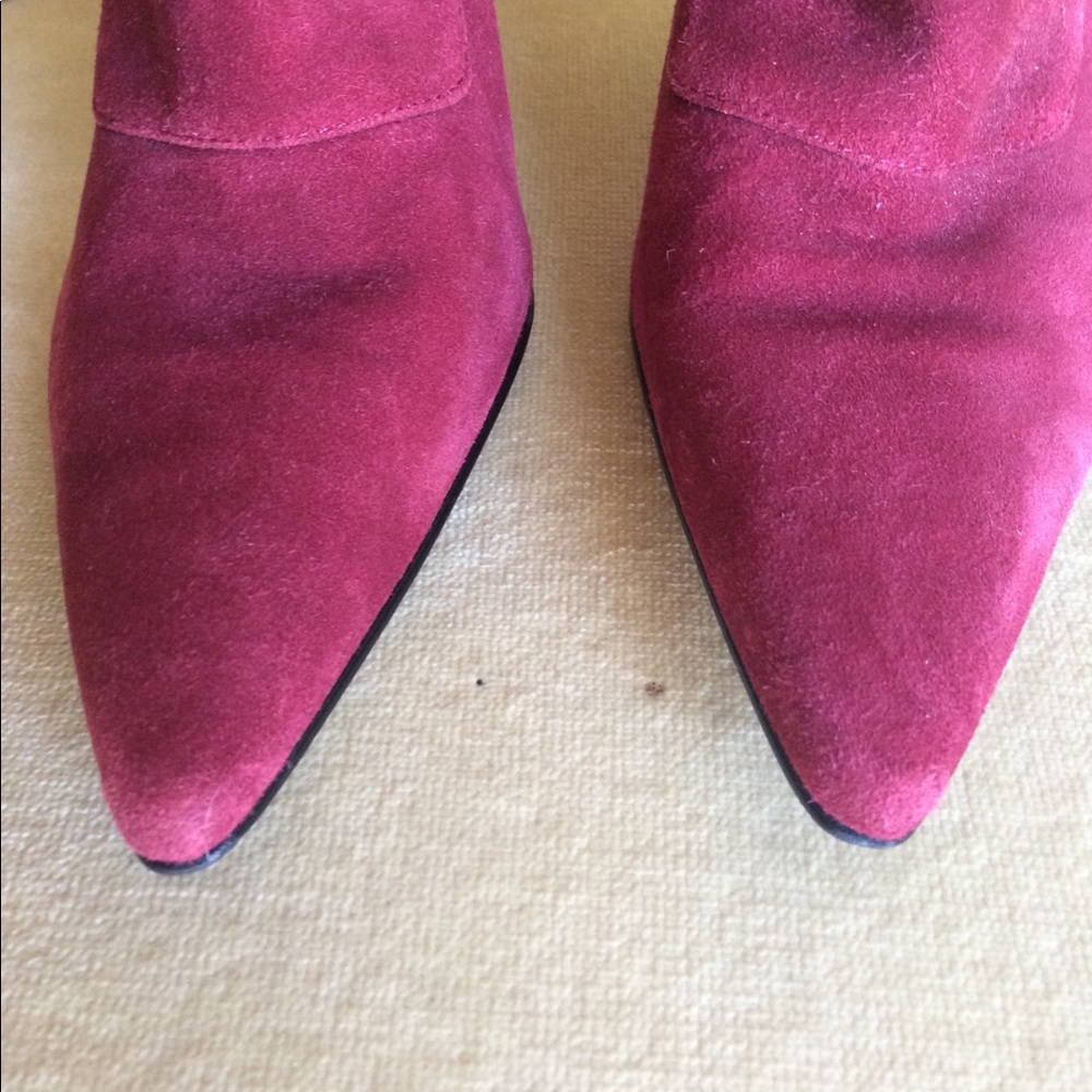Red Suede Booties - Picture 5 of 5