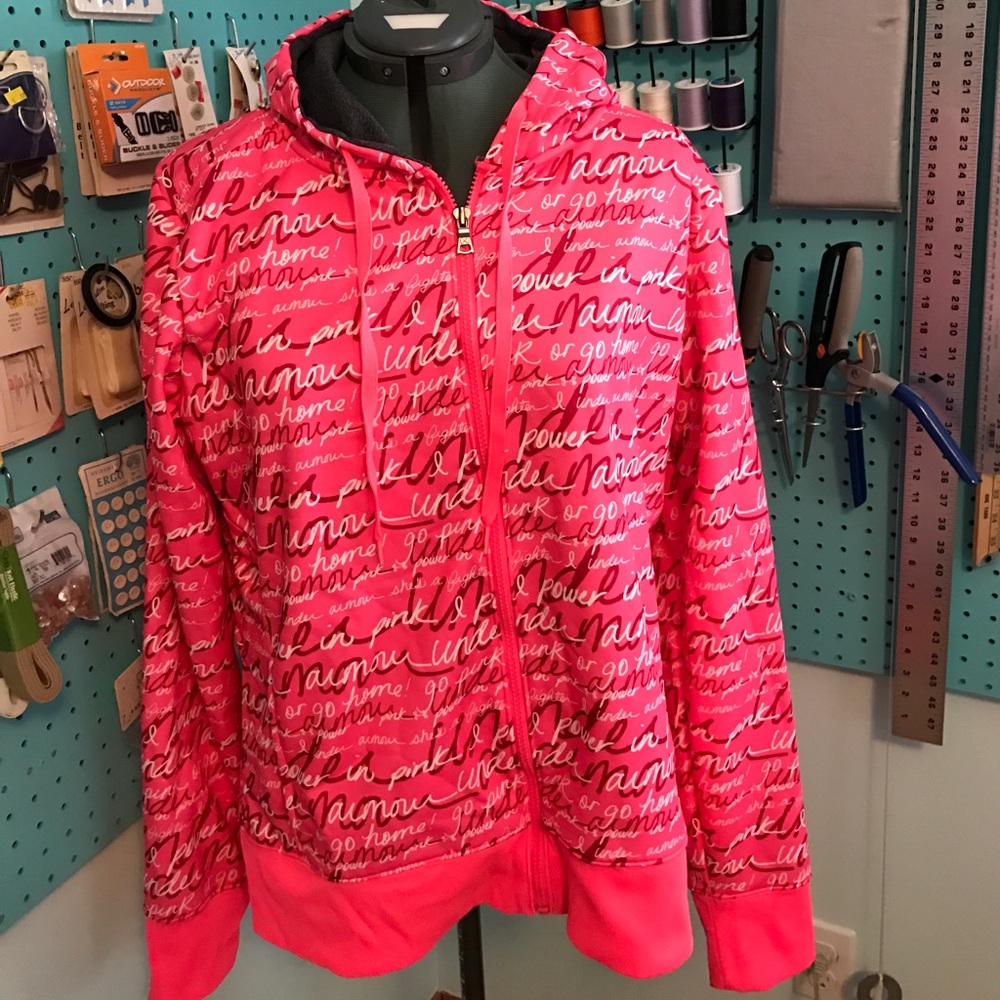 Under Armour UA Storm Power in Pink zip up hoodie