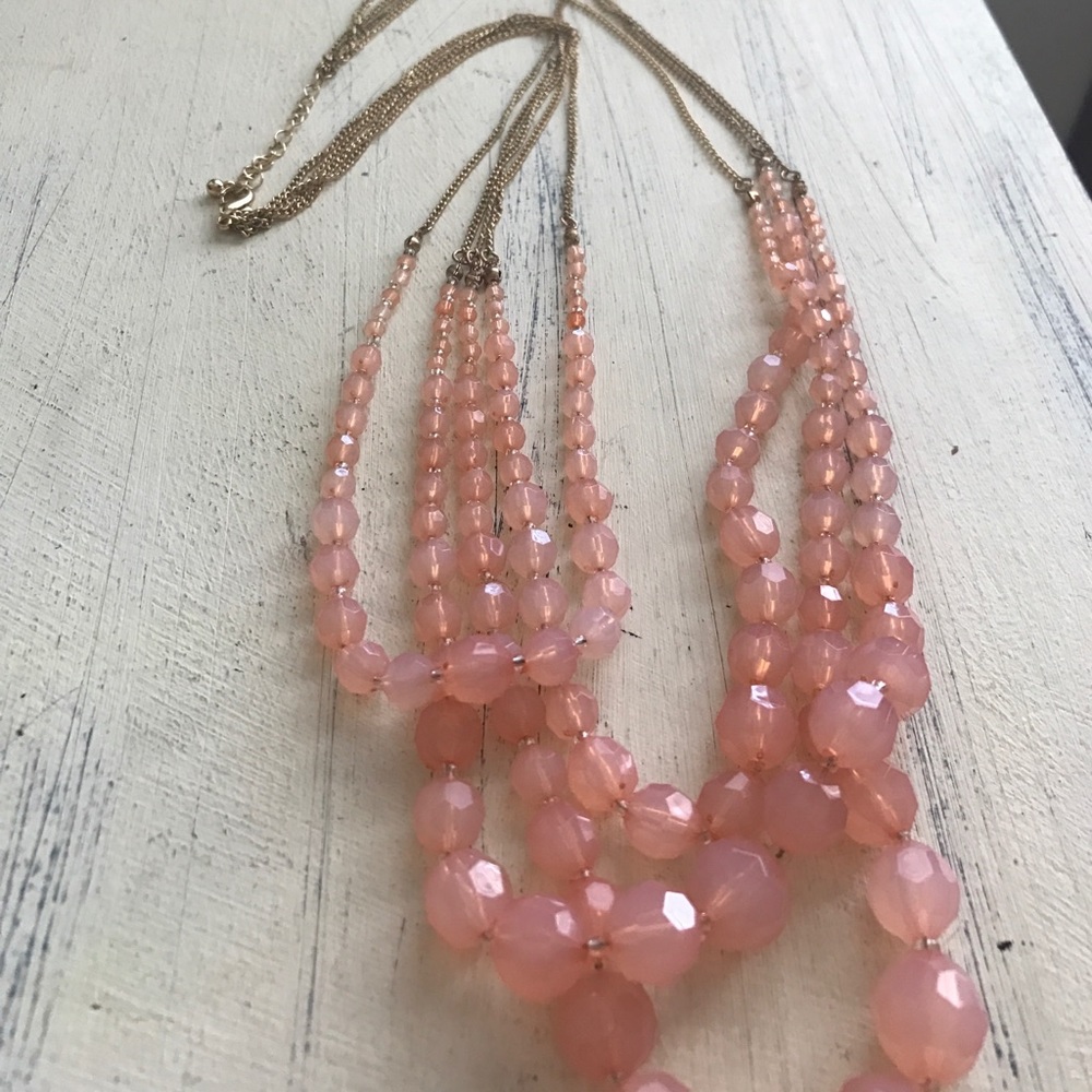 Gorgeous pink/peach long necklace