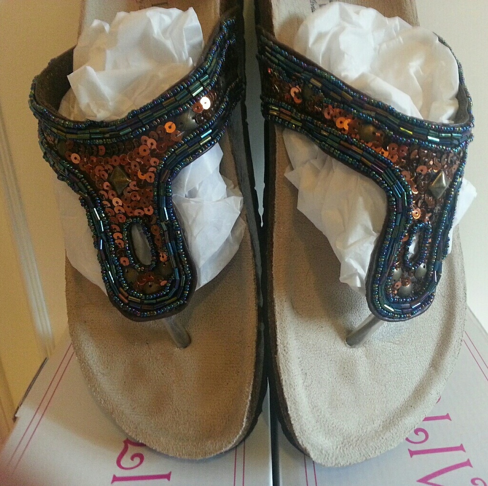 Olivia 9 Glam Cork Thong Sandals
