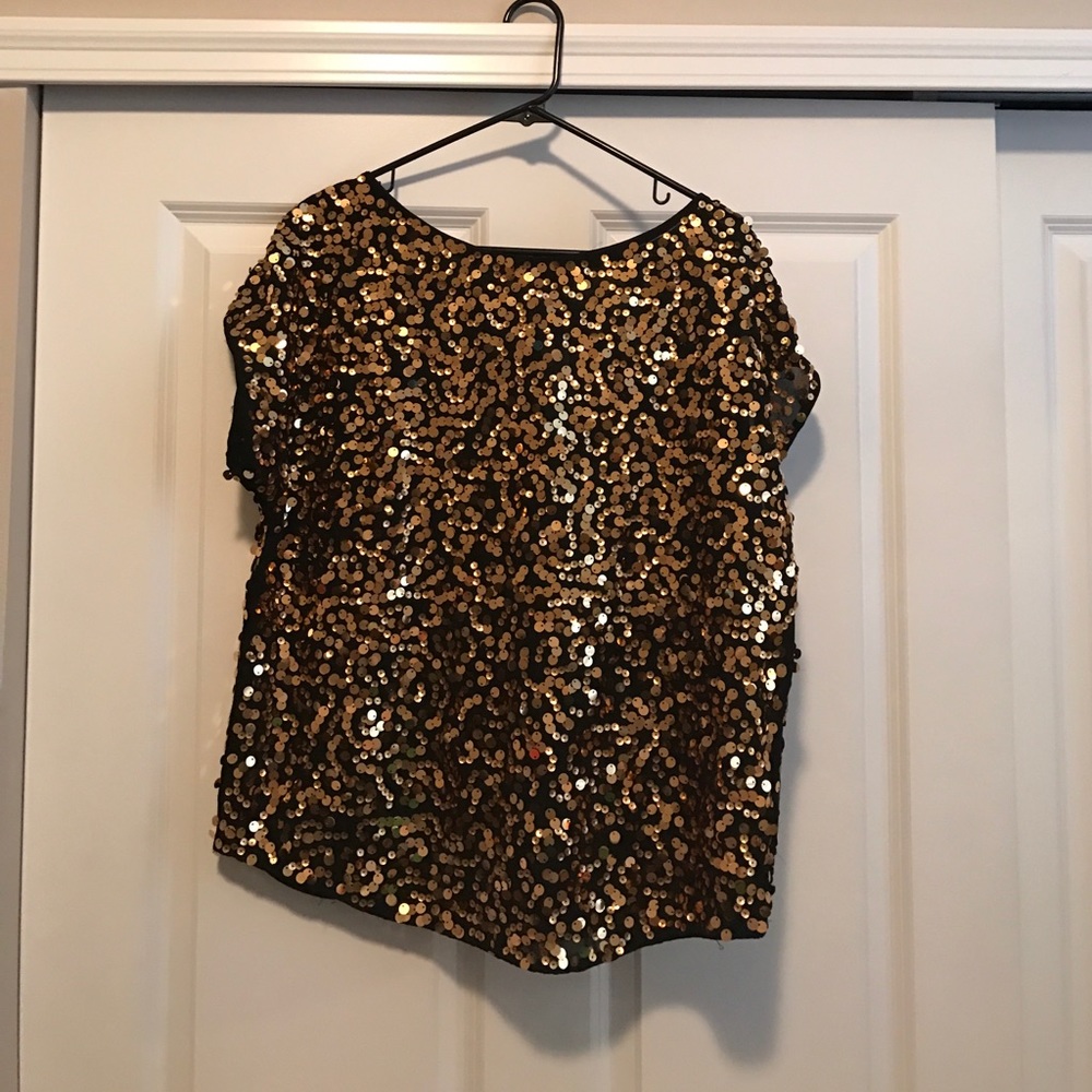 Limited bronze sequin covered top