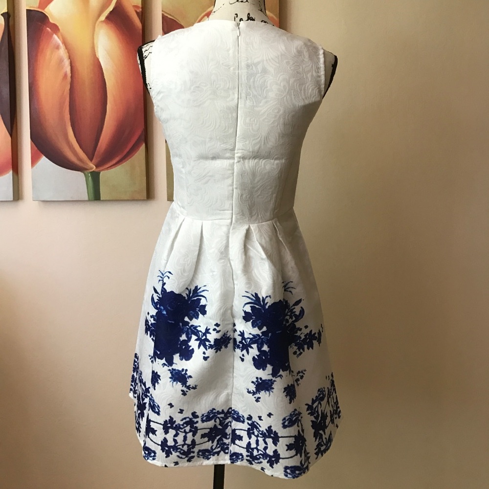 Blue Chrysanthemum Fit & Flare Dress - Picture 6 of 7