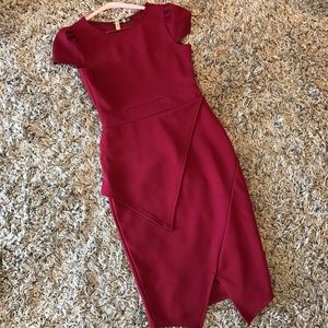 Boohoo Burgundy Peplum - Size 6