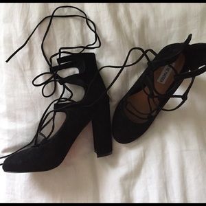 STEVE MADDEN VOXX Suede Dress Lace-Up Heels
