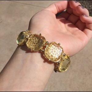 Gold stone bracelet
