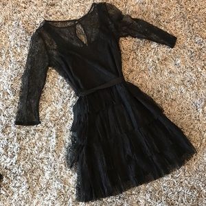 Forever 21 Black Long Sleeve Lace Dress