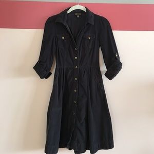 FINAL SALE Anthropologie Navy Blue Corduroy Dress