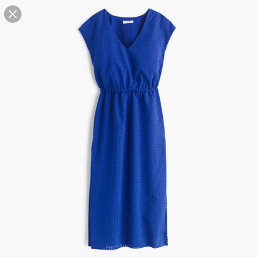 J. Crew Perforated Drapey Side-Slit Dress Size 2