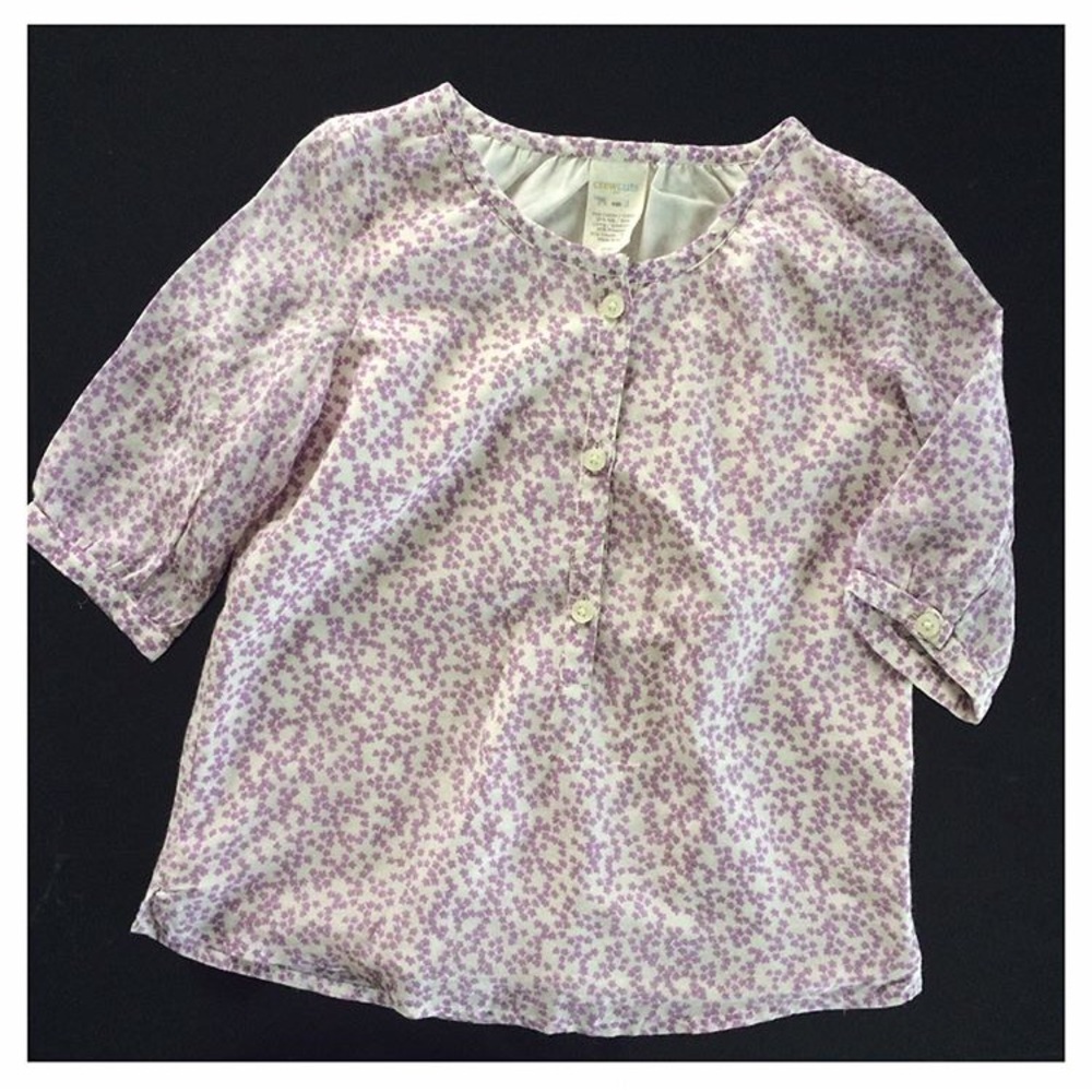 CREWCUTS Purple Star Silk Top - Picture 1 of 2