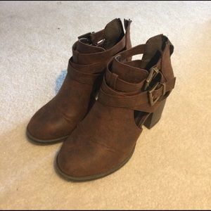 Brown Heeled Ankle Booties
