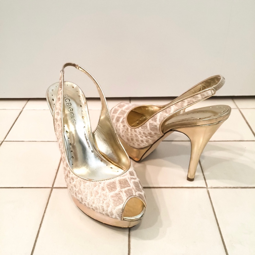 BCBG Croc Slingbacks