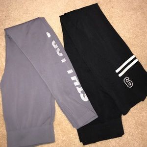 two pair of active leggings