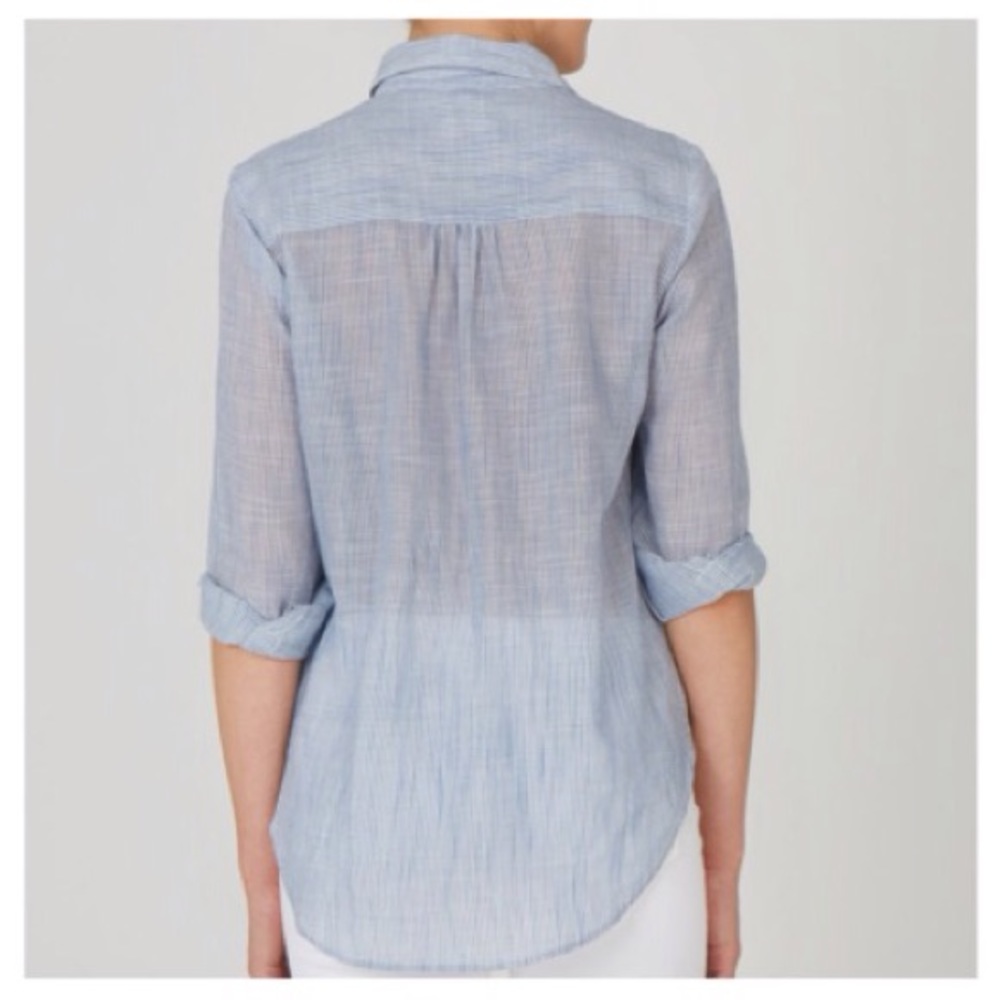 🍃💕Striped Twist Hem Button Down Shirt - Picture 2 of 6