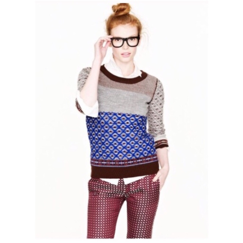 J. Crew Fair Isle Inside Out Sweater