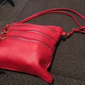 Red over the shoulder bag