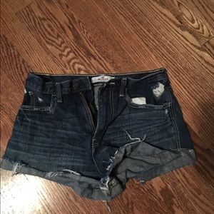 High waisted jean shorts