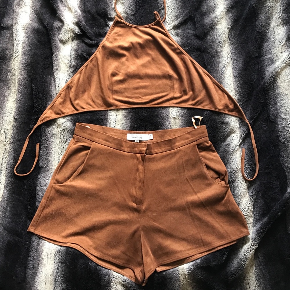 Nasty gal two piece brown set