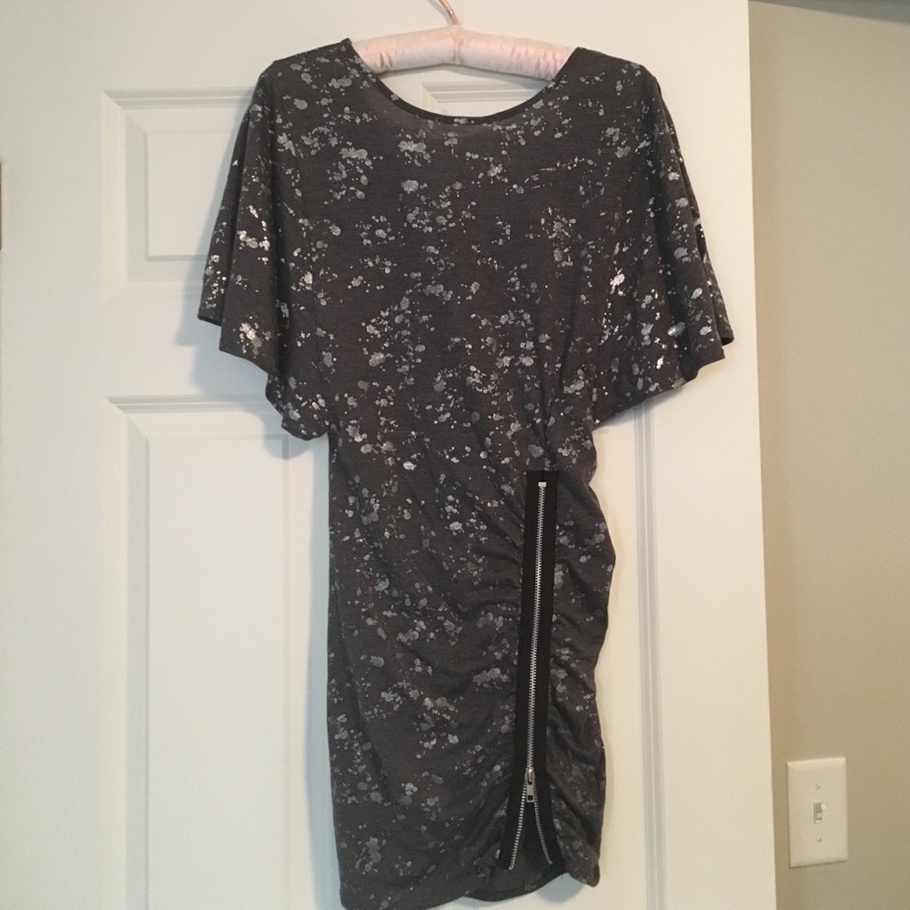 Silver Paint-Splatter Tunic